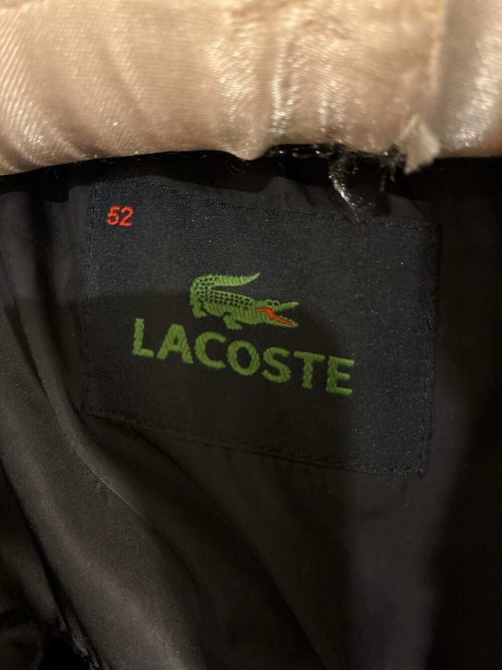 Lacoste Black Puffer Down Vest Size 52 Full Zip Winter Outerwear